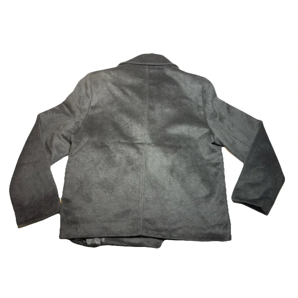 Mens Peacoat Jacket Large Black Double Breasted New With Tags Forever 21‎